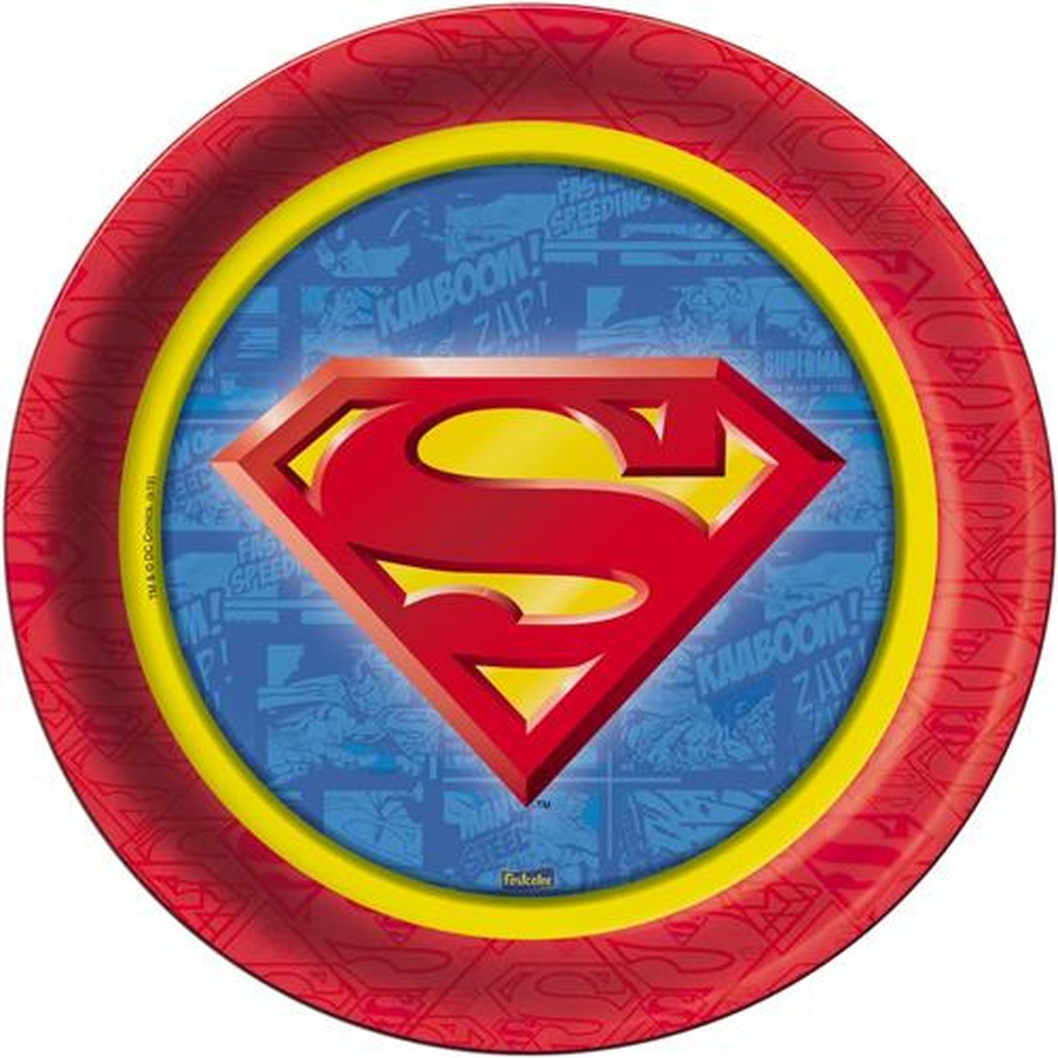 Prato Superman Geek - Embalagem com 8 unidades.