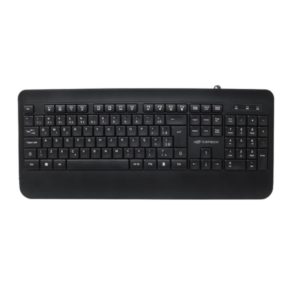 Teclado Usb C3Tech Multimídia, com Fio, ABNT2, USB, Preto - KB-M100BK