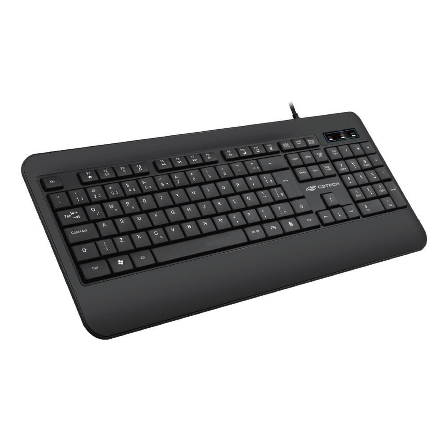 Teclado Usb C3Tech Multimídia, com Fio, ABNT2, USB, Preto - KB-M100BK