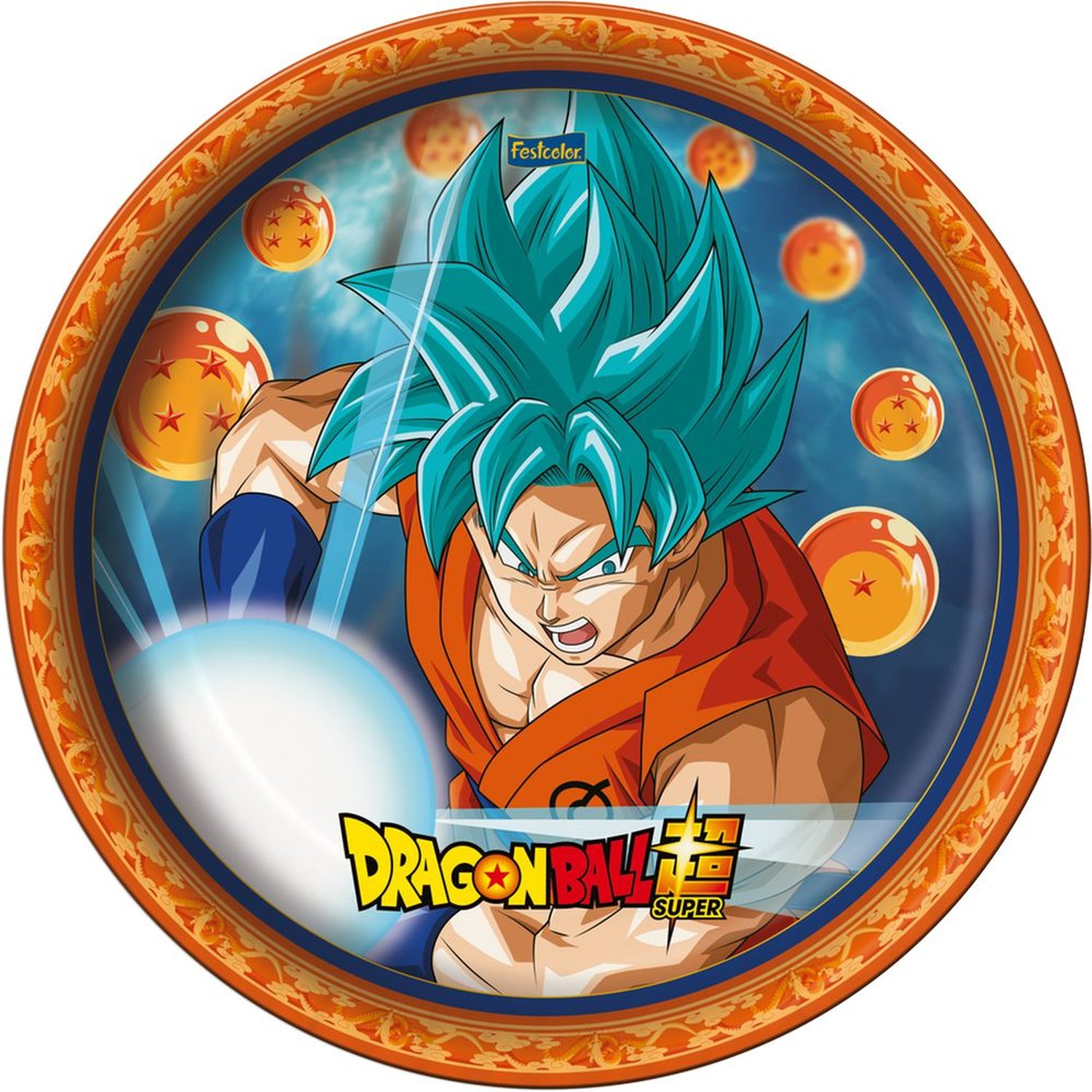 Prato Dragon Ball - Embalagem com 8 unidades.