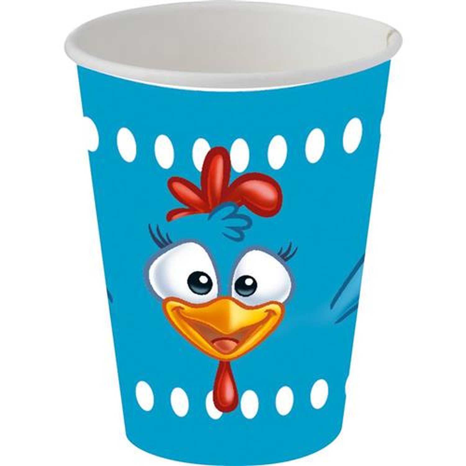 Copo Papel 200Ml Galinha Pintadinha - Embalagem com 8 unidades.