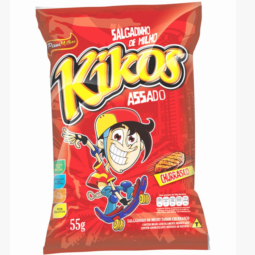 Salgadinho de milho kikos 10x55g Churrasco