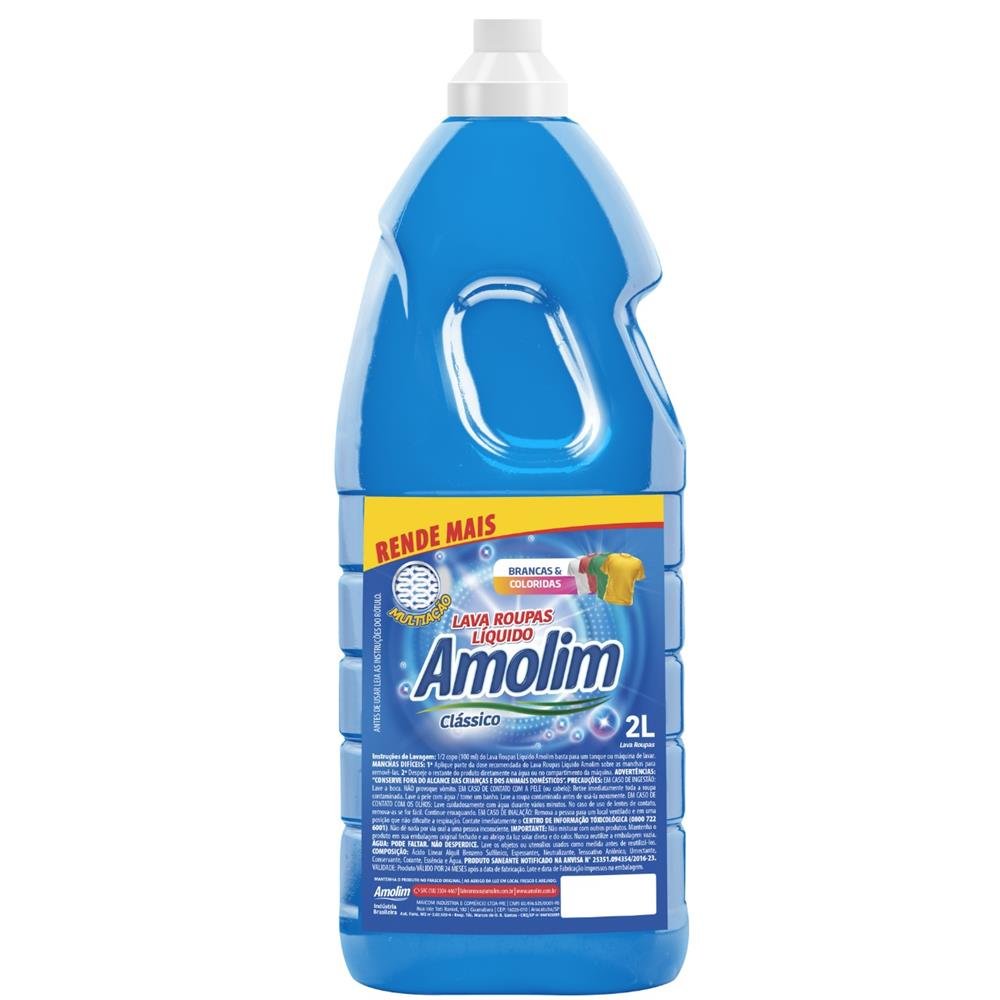 Lava Roupas Liquido Classico Amolim 02 litros 6x2