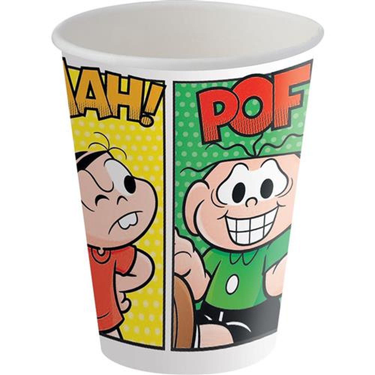 Copo Papel 200Ml Turma Da Monica - Embalagem com 8 unidades.