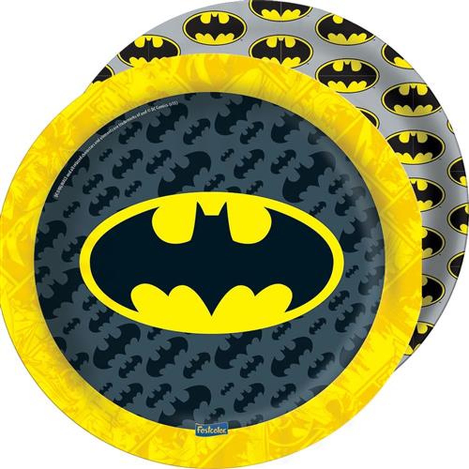 Prato Batman Geek - Embalagem com 8 unidades.