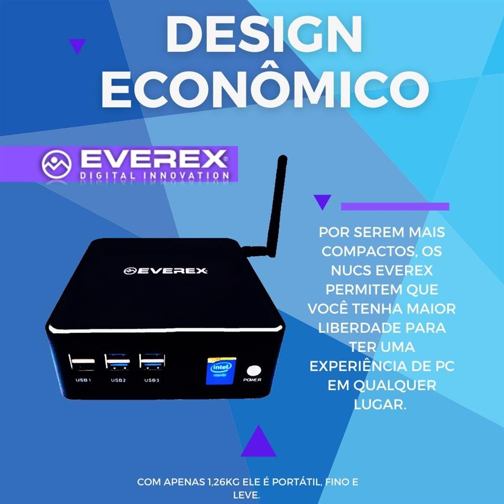 Mini PC NUC Intel Core i7, 8GB Ram, 480GB SSD e Linux - Everex
