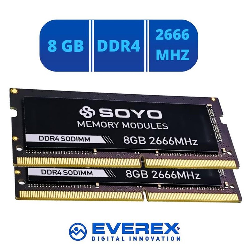 KIT RAM 8GB SODIMM DDR4 2666Mhz, 2 Unidades - SOYO