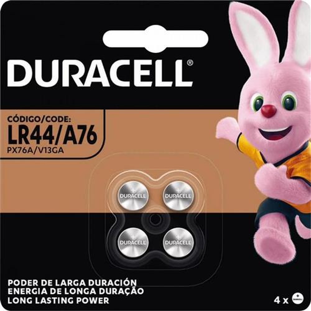 Pilha Botão Alcalina 1,5v LR44 Duracell - Cartela com 4 pilhas