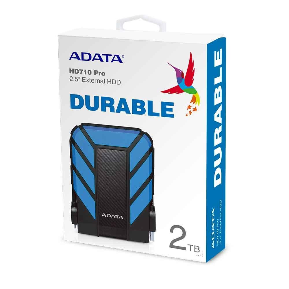 Hdd externo 2tb adata azul 2,5" portatil usb 3.1 hd710 pro - anti-queda, prova dagua.