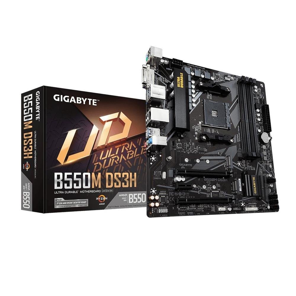 Placa Mãe Gigabyte B550M DS3H AM4 mATX DDR4 2x M.2