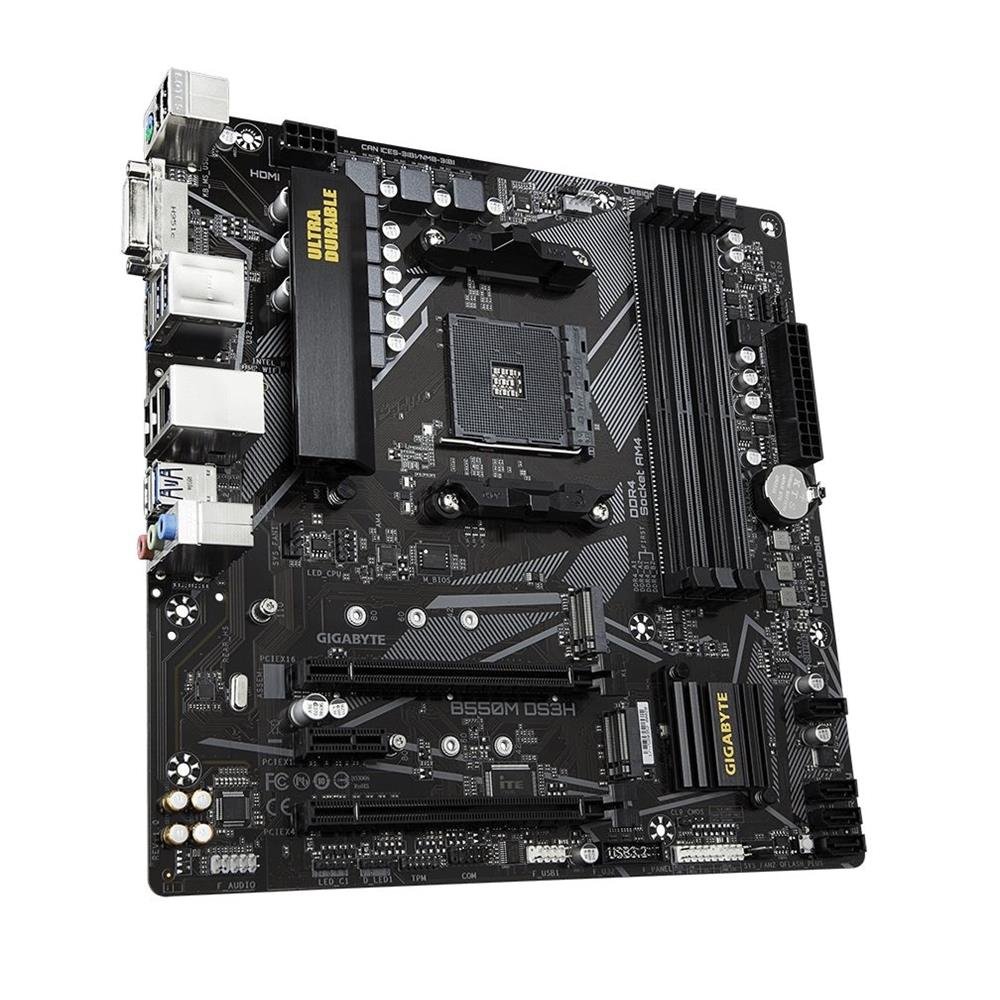 Placa Mãe Gigabyte B550M DS3H AM4 mATX DDR4 2x M.2