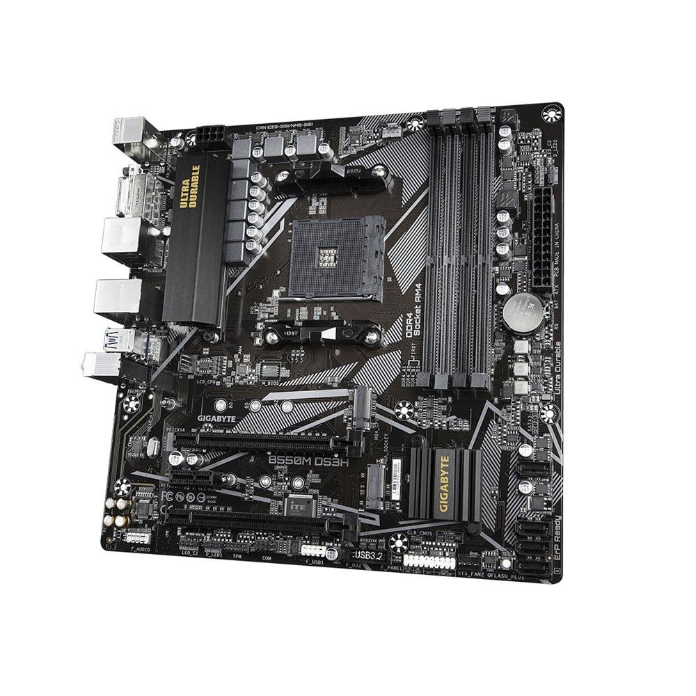 Placa Mãe Gigabyte B550M DS3H AM4 mATX DDR4 2x M.2