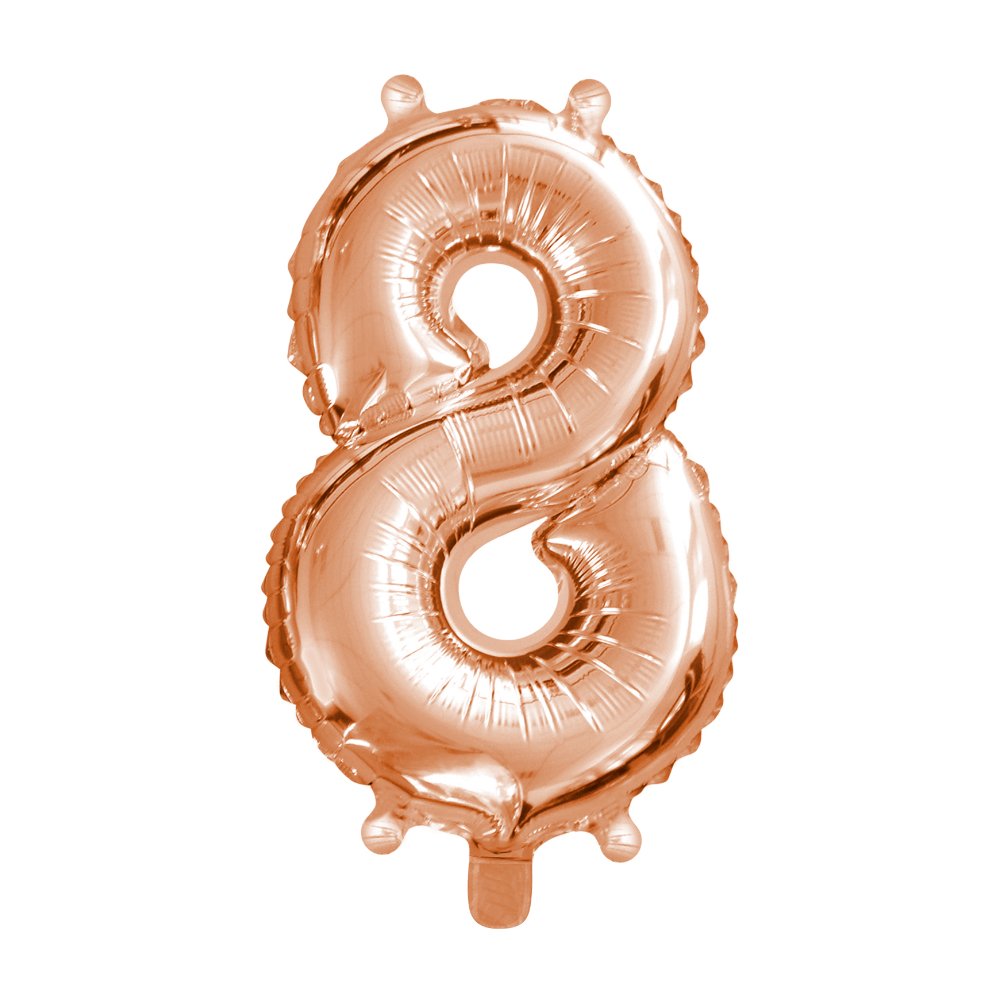 Balão número Rose Gold 8 oito 16 Polegadas com inmetro