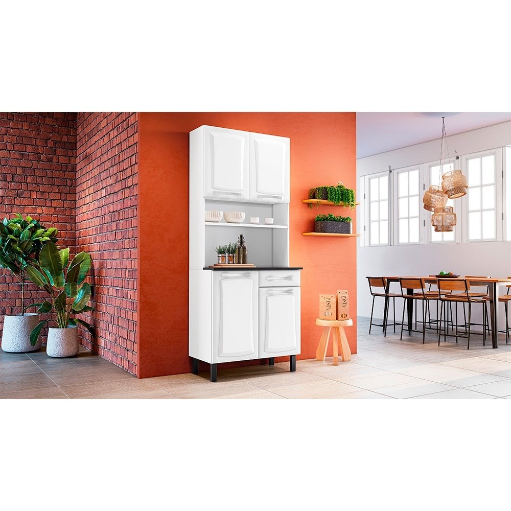 Cozinha Itatiaia Kit-80 Pratika 4 Portas 1 Gaveta Branco