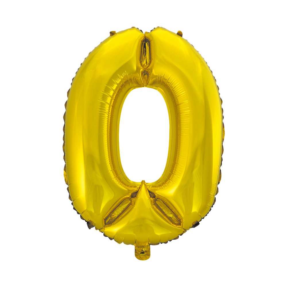 Balão número 0 zero 30 Polegadas Dourado Brilho