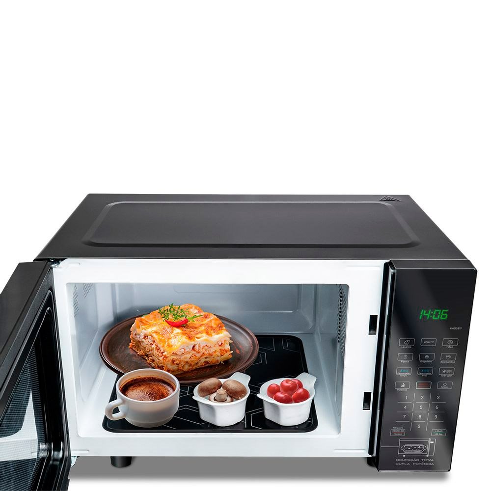 Micro-Ondas Philco 28 Litros PMO28TF Flat 1400W Preto, 220V