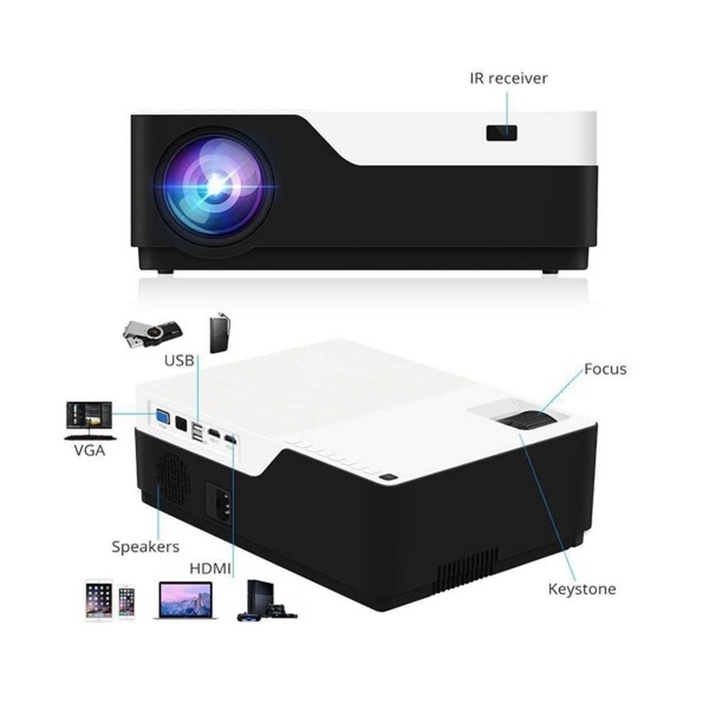 Projetor BPC-720P H3A 2800 Lumens Preto/Branco Box