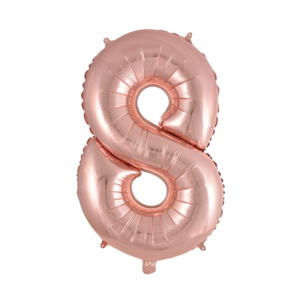 Balão Rose Gold 30 Polegadas Número 8 Oito