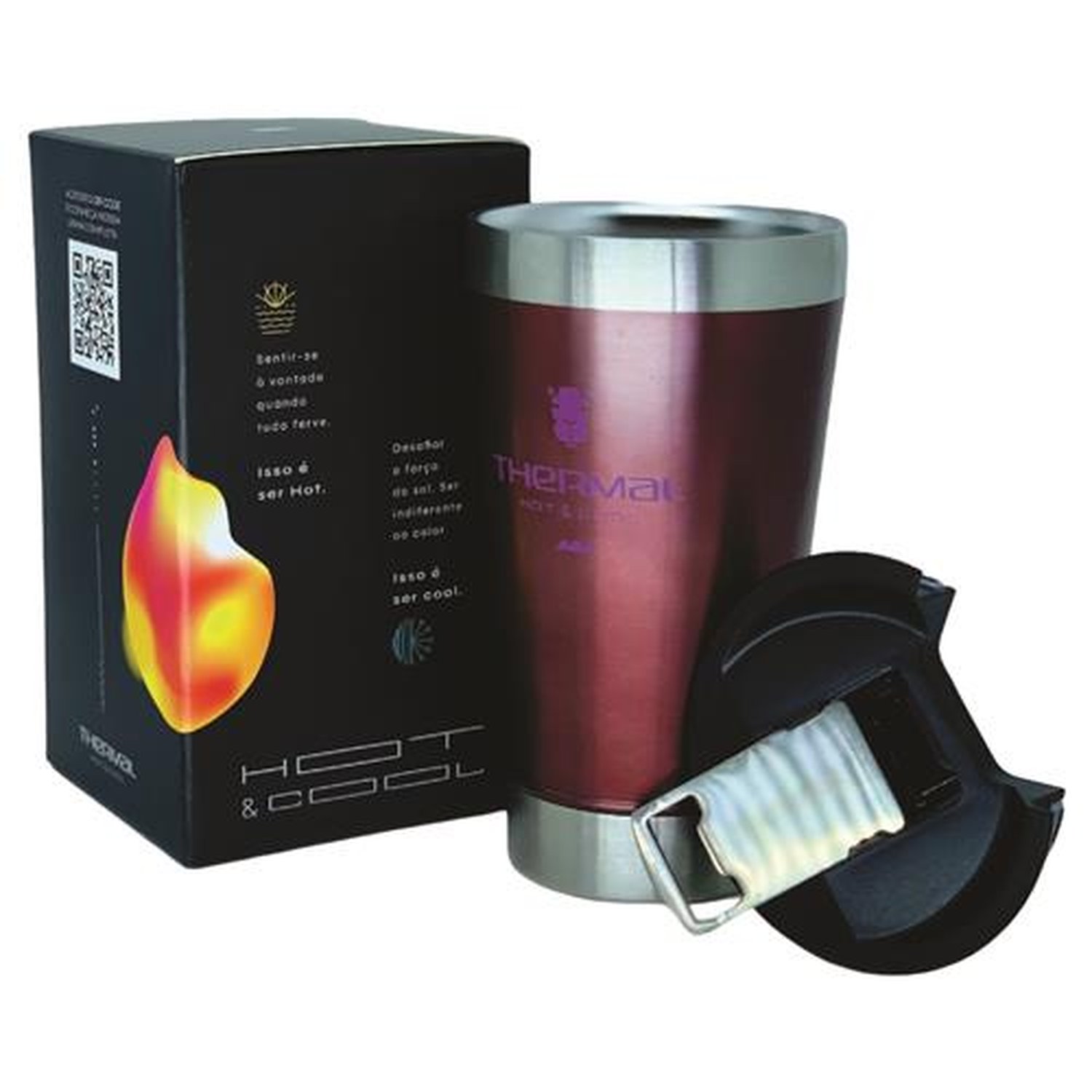 Copo Térmico Com Tampa Thermal Wine 473ml