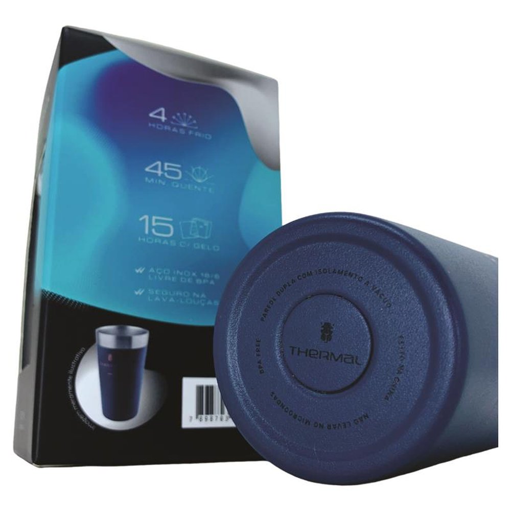 Copo Térmico Sem Tampa Thermal Azul 473ml | Martins Atacado