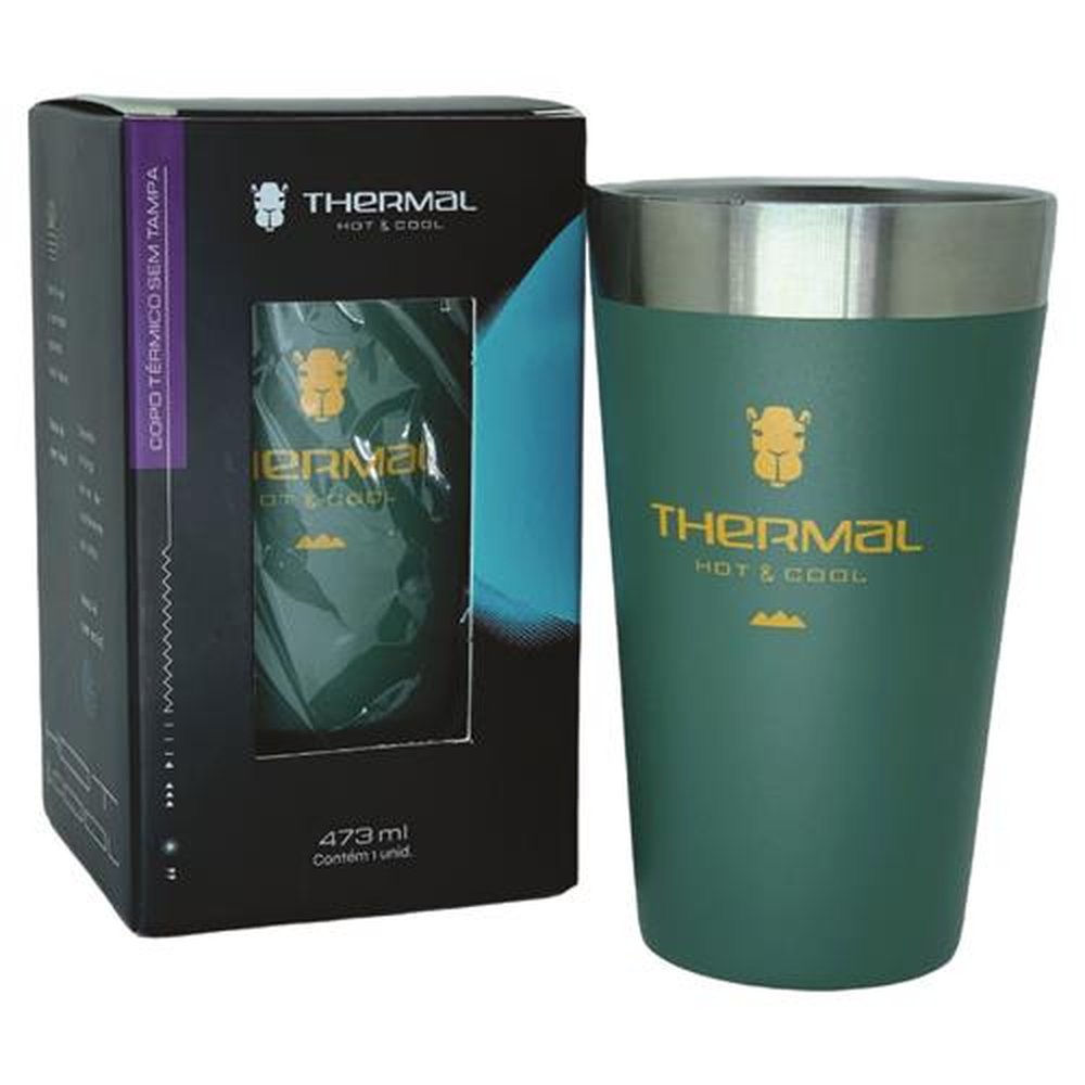 Copo Térmico Sem Tampa Thermal Verde 473ml