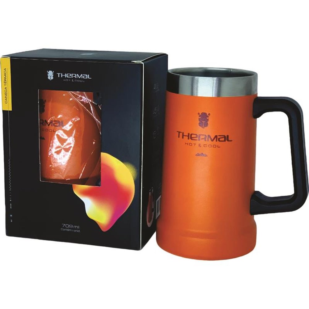 Caneca Térmica Thermal Laranja 709ml