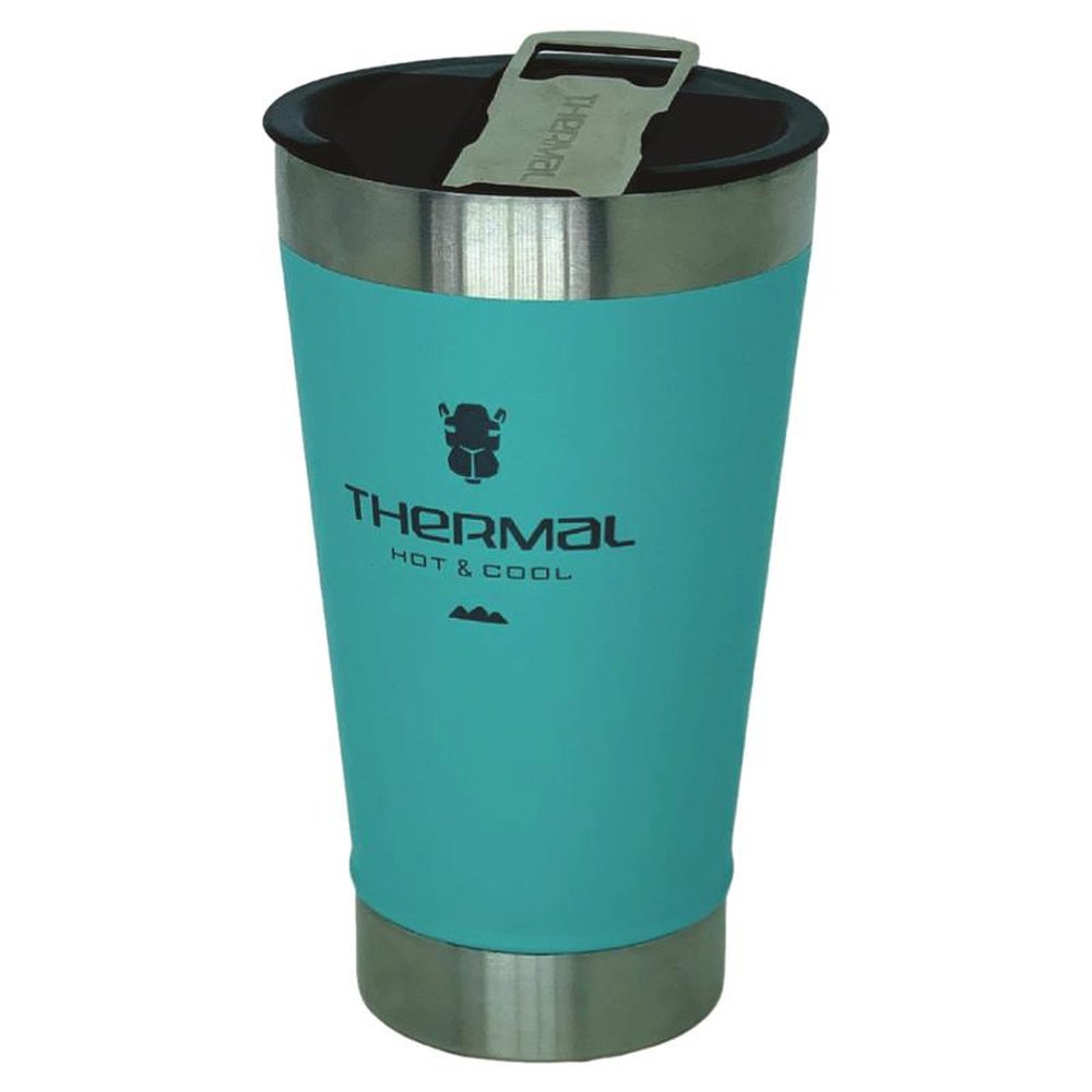 Copo Térmico Com Tampa Thermal Ciano 473ml