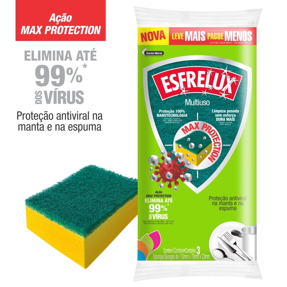 Esponja Dupla Face Esfrelux 60X3un