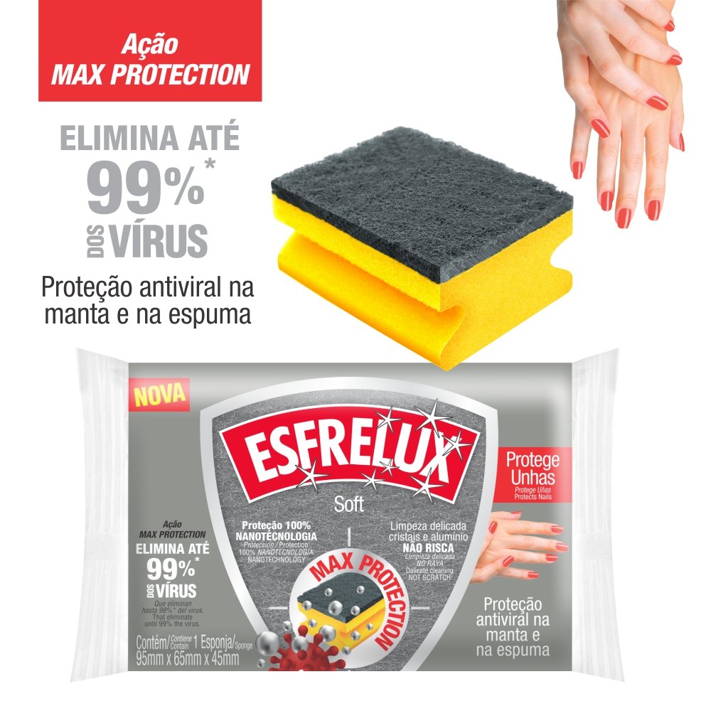 Caixa Com 60 Pacotes De Esponja Esfrelux Soft Com Formato Protetor De Unhas