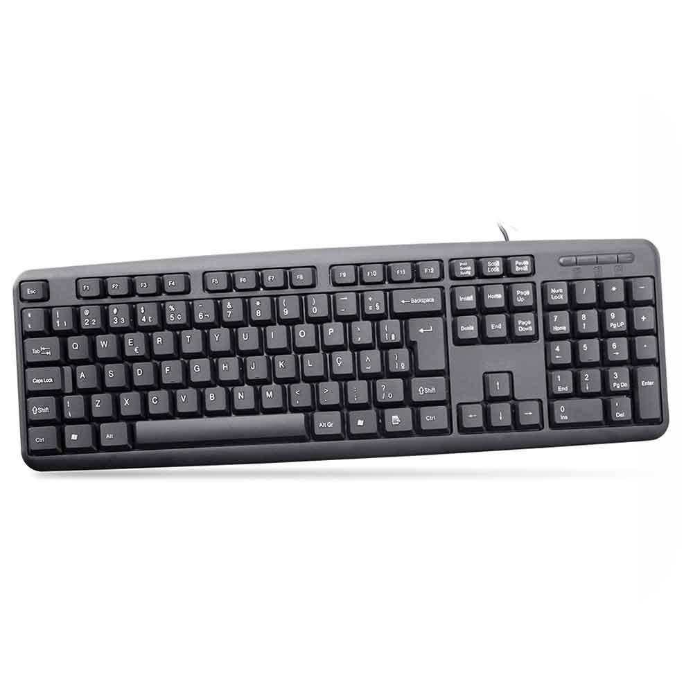 Teclado K-mex Multimidia Preto Abnt2 Sem Logo Kb-50ts