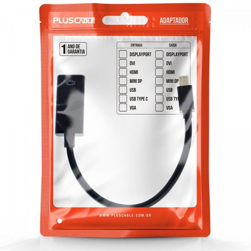 Adaptador Hdmi x Mini Dport Adp-104 Preto Plus Cable