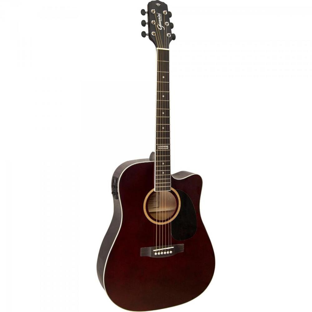 Violão Aço Eletroacústico Gf-1d Ceq Translucent Dark Wine Giannini