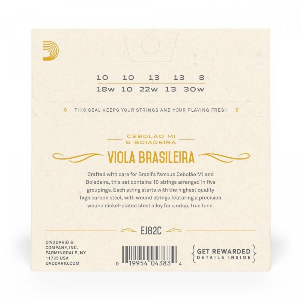 Encordoamento para Viola Ej82c Níquel Plated Steel DAddario