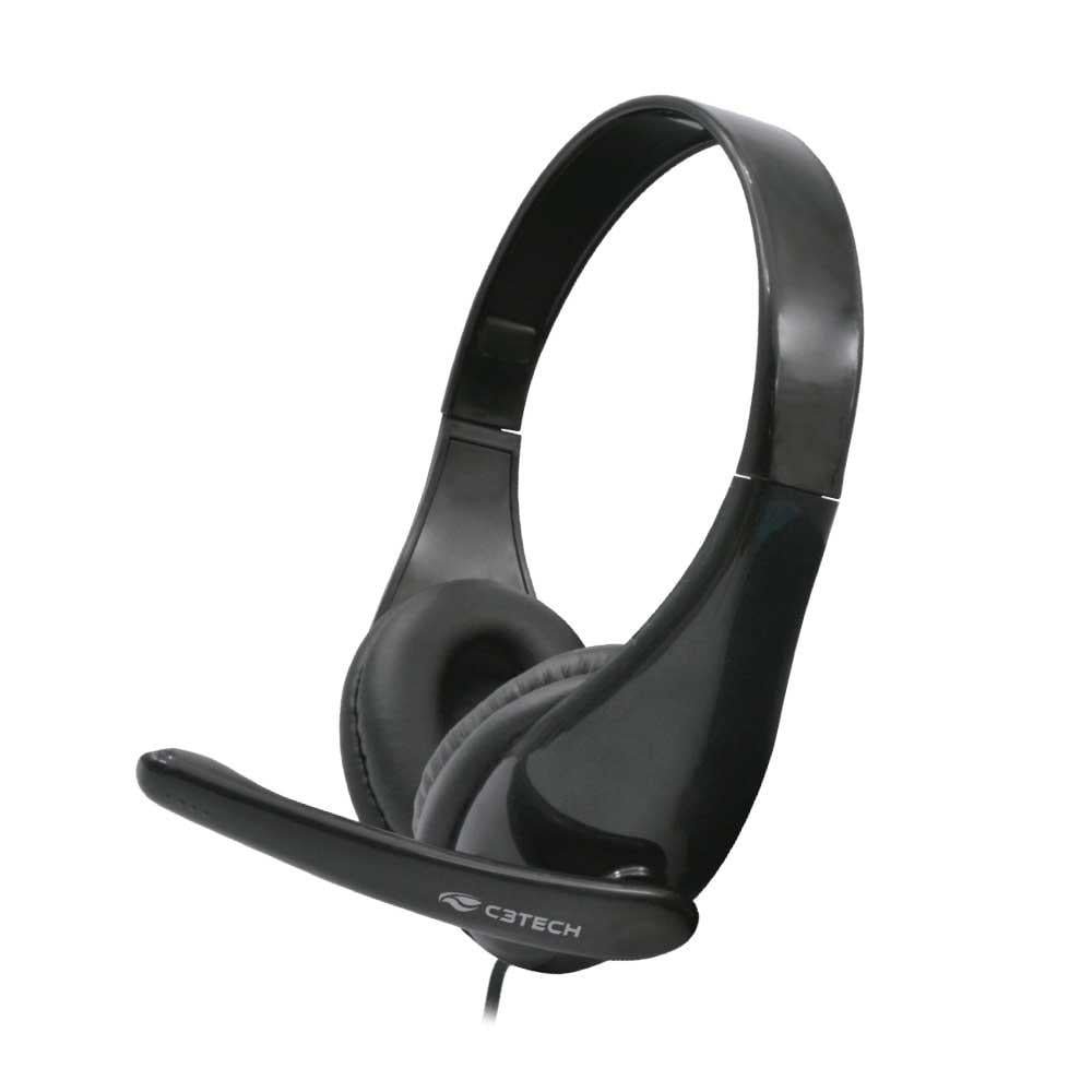 Headset com microfone C3 Tech, com Conexão USB, Preto, PH-340BK