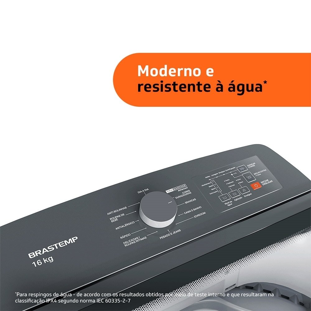 Máquina de Lavar Roupas 16 Kg Brastemp BWK16AB - Ciclo Edredom Especial, Enxague Anti-Alérgico, Ciclos Especiais,Branco, 110V
