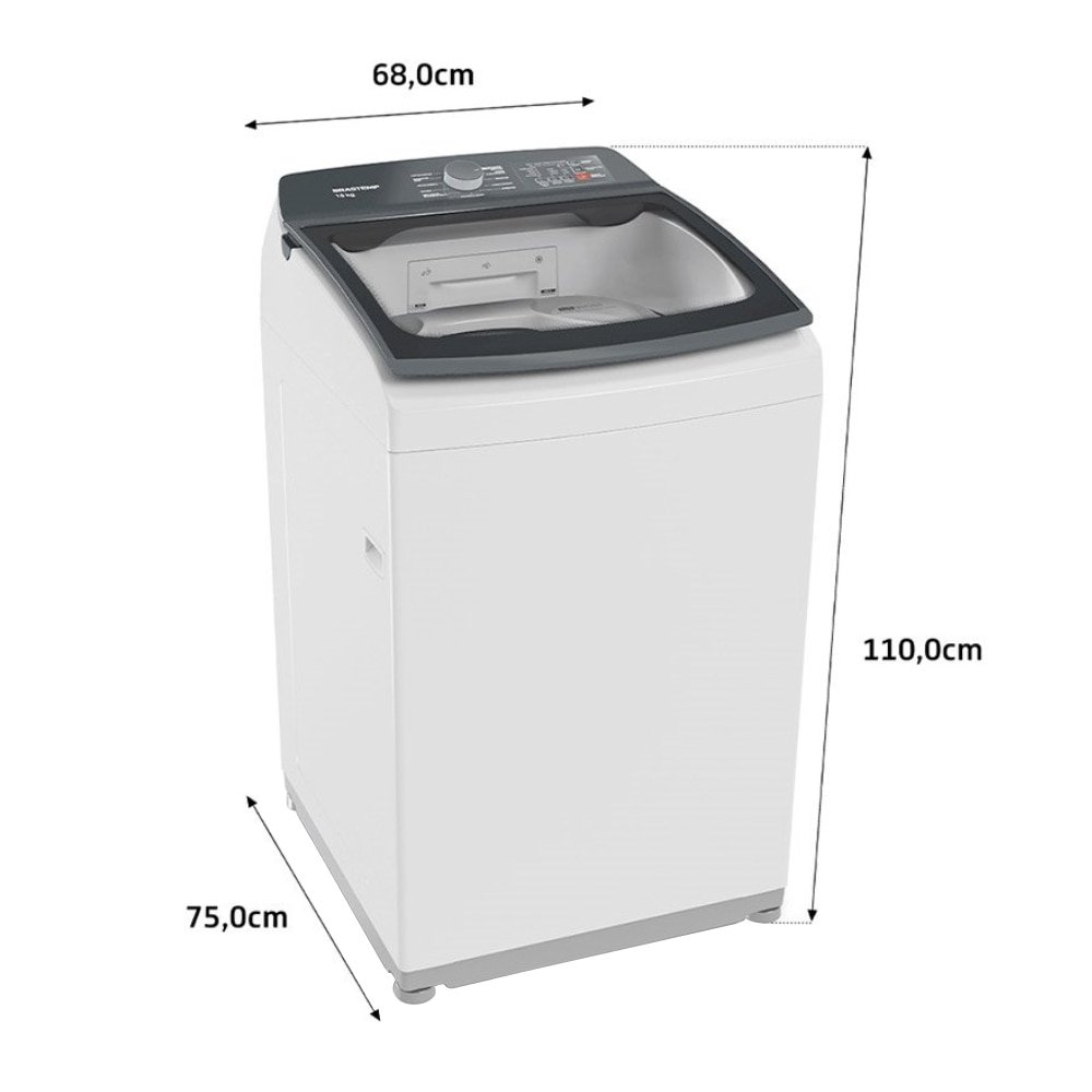 Máquina de Lavar Roupas 16 Kg Brastemp BWK16AB - Ciclo Edredom Especial, Enxague Anti-Alérgico, Ciclos Especiais,Branco, 110V