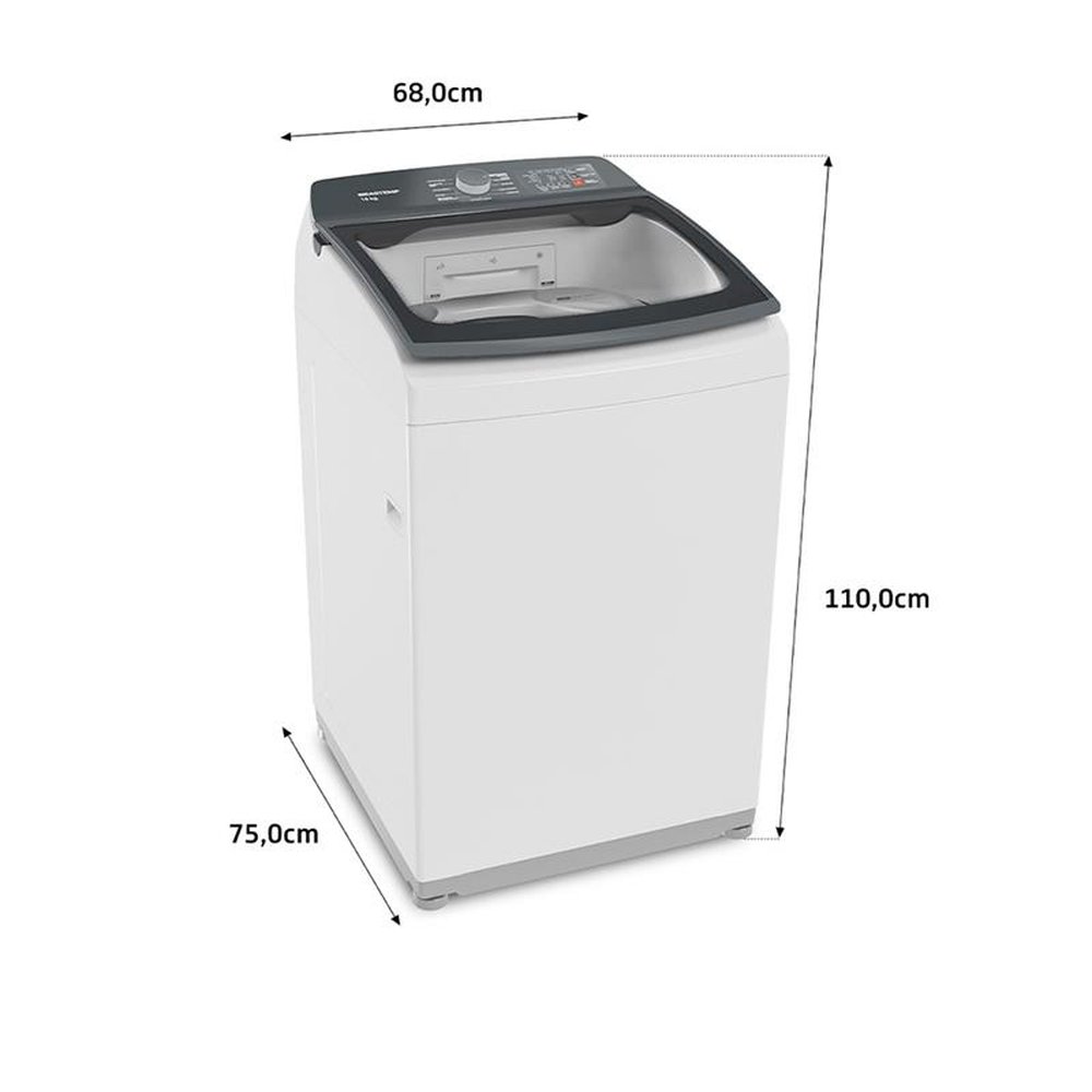 Máquina de Lavar Roupas 16 Kg Brastemp BWK16AB, Ciclo Edredom Especial, Enxague Anti-Alérgico, Ciclos Especiais, Branco, 220V