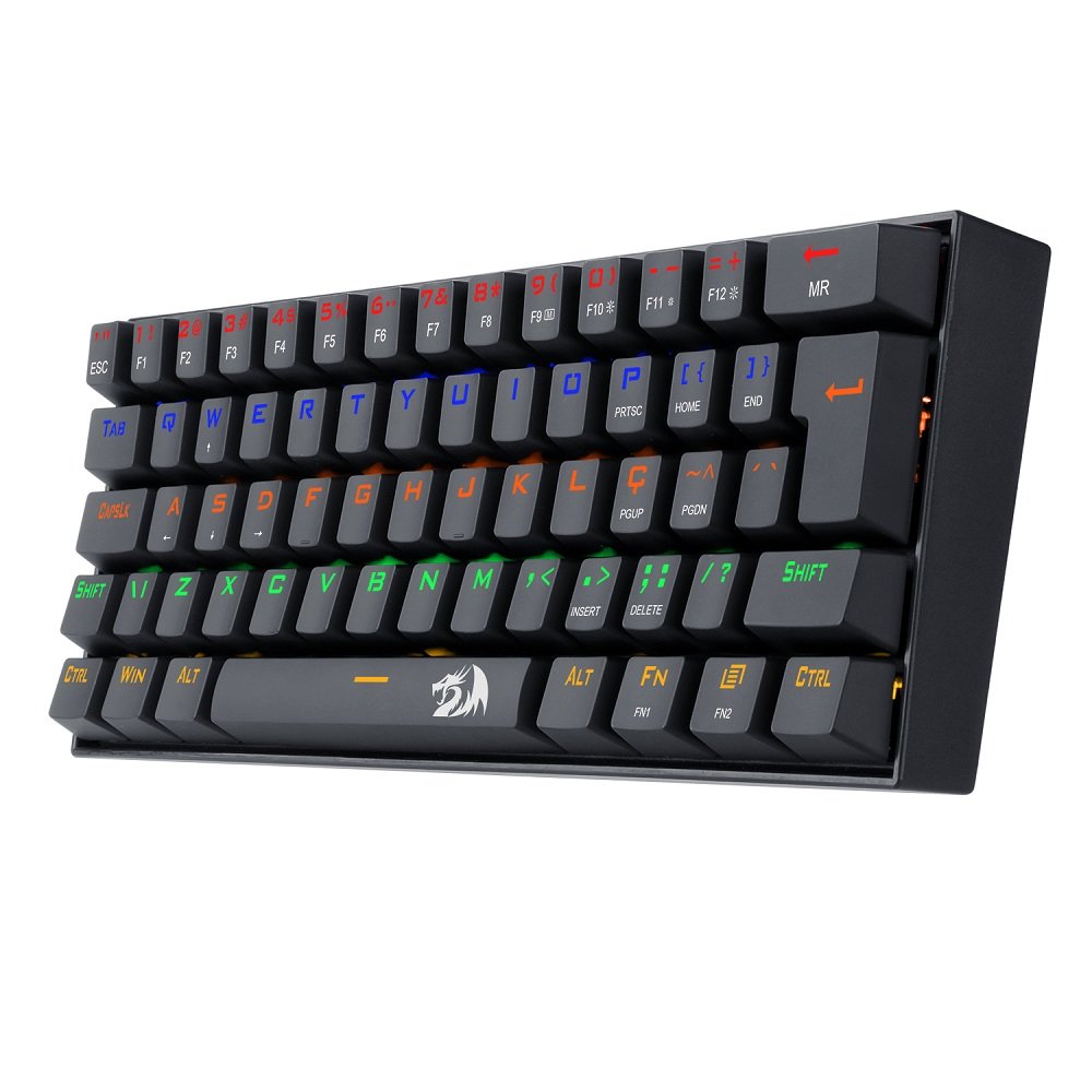 Teclado Gamer Mecanico Compacto Lakshmi, Abnt2 Switch Mk2 Diy Vermelho, K606r (Pt-Red), Redragon