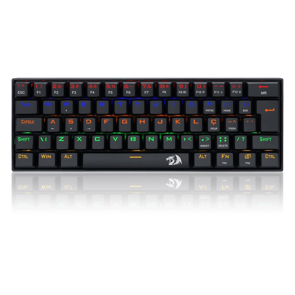 Teclado Gamer Mecanico Compacto Lakshmi, Abnt2 Switch Mk2 Diy Vermelho, K606r (Pt-Red), Redragon