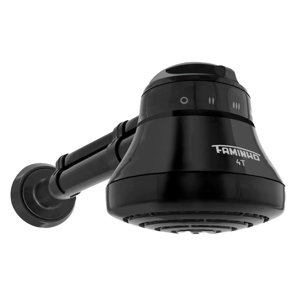 CHUVEIRO DUCHA FAMINHO 4T PRETO 127X5400W COM CANO 30CM FAME