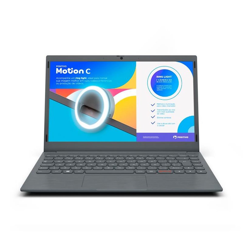 Notebook Positivo Motion C, Tela de 14.1", Intel Celeron, Windows 11, 4Gb, 64Gb, Cinza