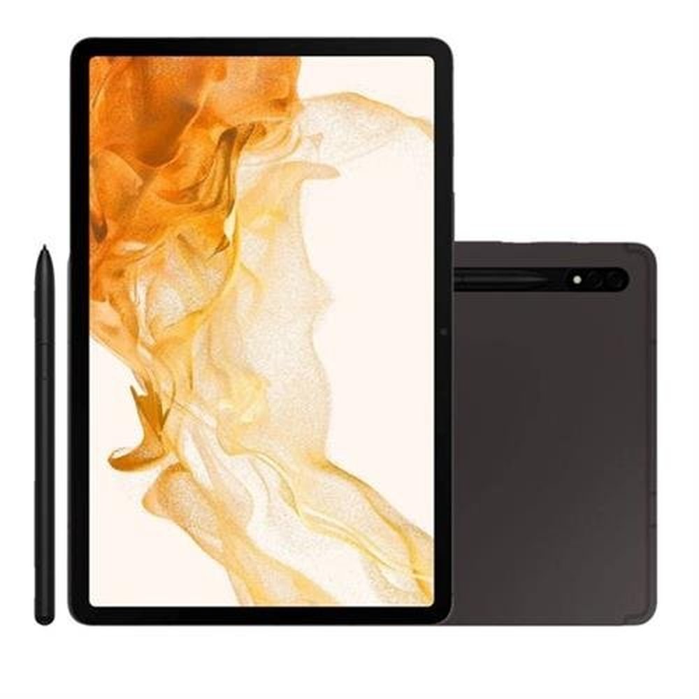 Tablet Samsung Galaxy Tab S8 5G com 256GB, 8GB de RAM e Tela de 11" Faz e recebi Ligação - Grafite