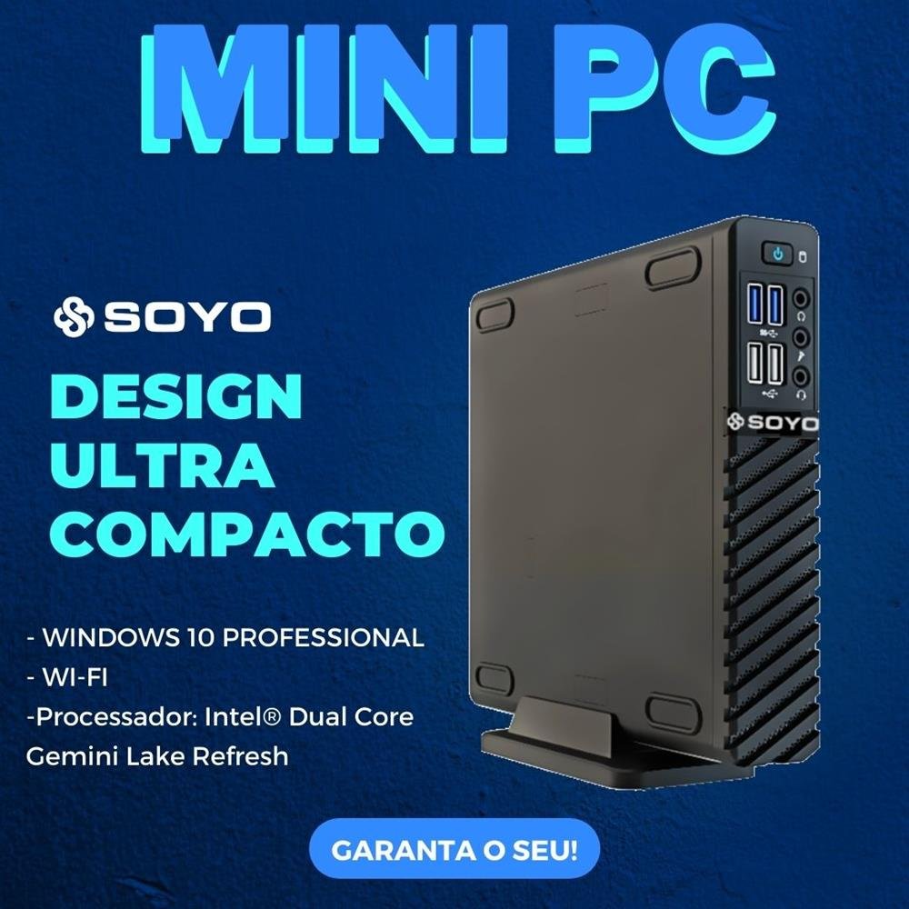 Mini PC Dual Core N4020, 4GB DDR4, 500GB, Windows 10 Pro - SOYO