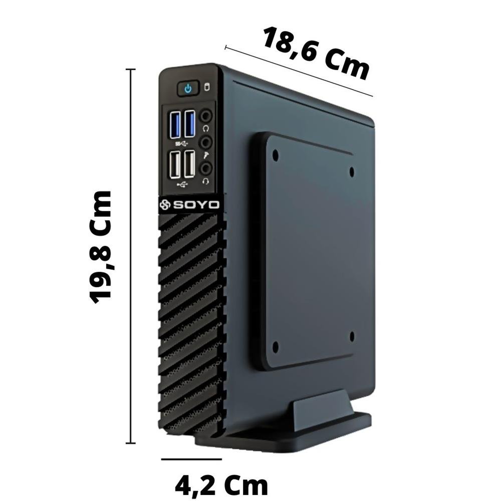 Mini PC Dual Core N4020, 4GB DDR4, 500GB, Windows 10 Pro - SOYO
