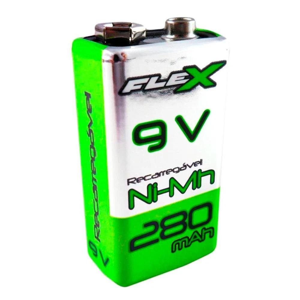 Bateria Recarregável 9v 280mAh NiMh Flex