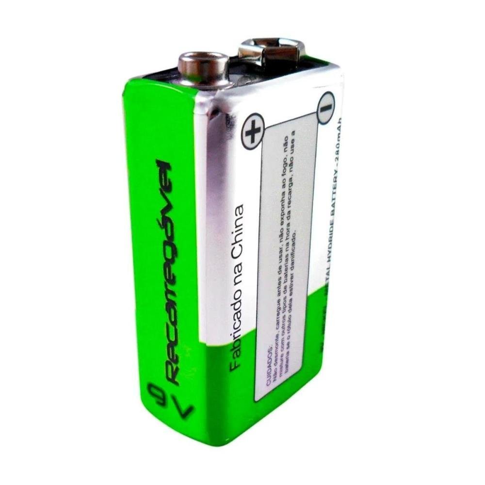 Bateria Recarregável 9v 280mAh NiMh Flex