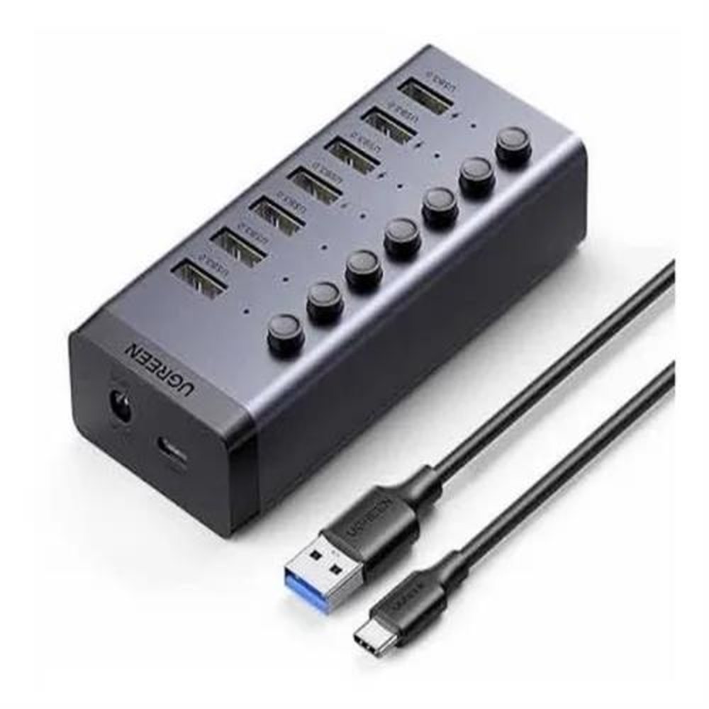 Hub/Multiplicador de portas (7 Portas USB 3.0) com Fonte de Alimentação UGREEN