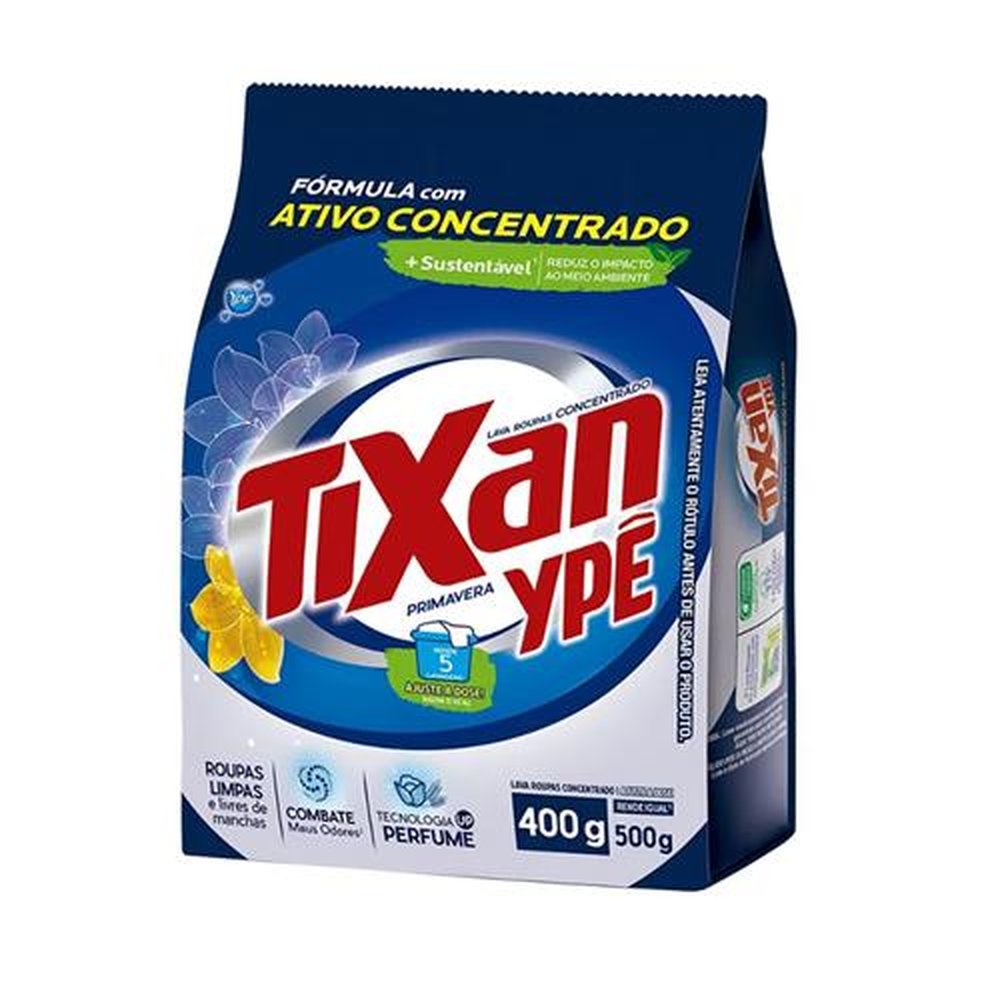Lava Roupas em Pó Concentrado Tixan Ypê Primavera pacote 400g