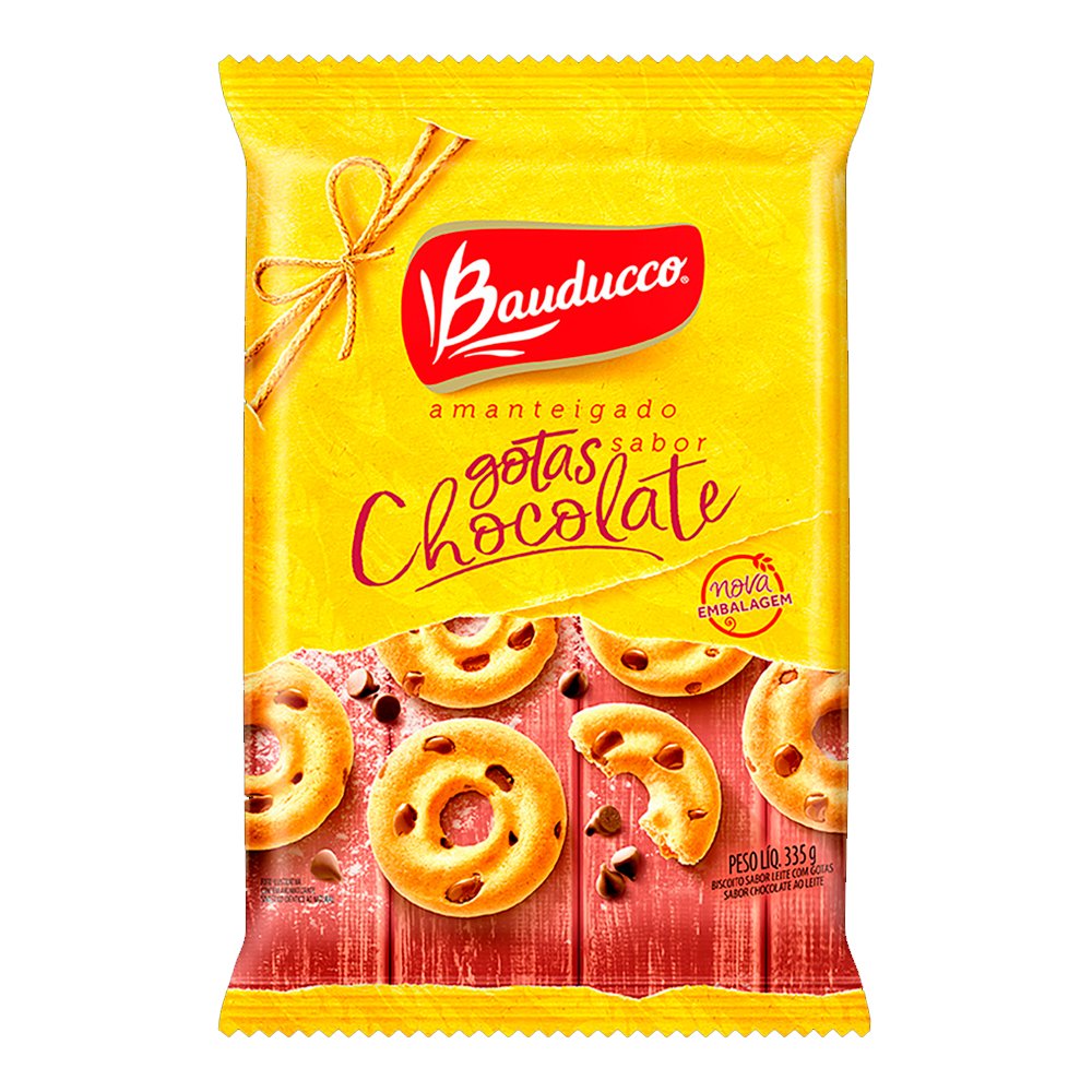 Biscoito Bauducco Amanteigado Gotas Chocolate 335G