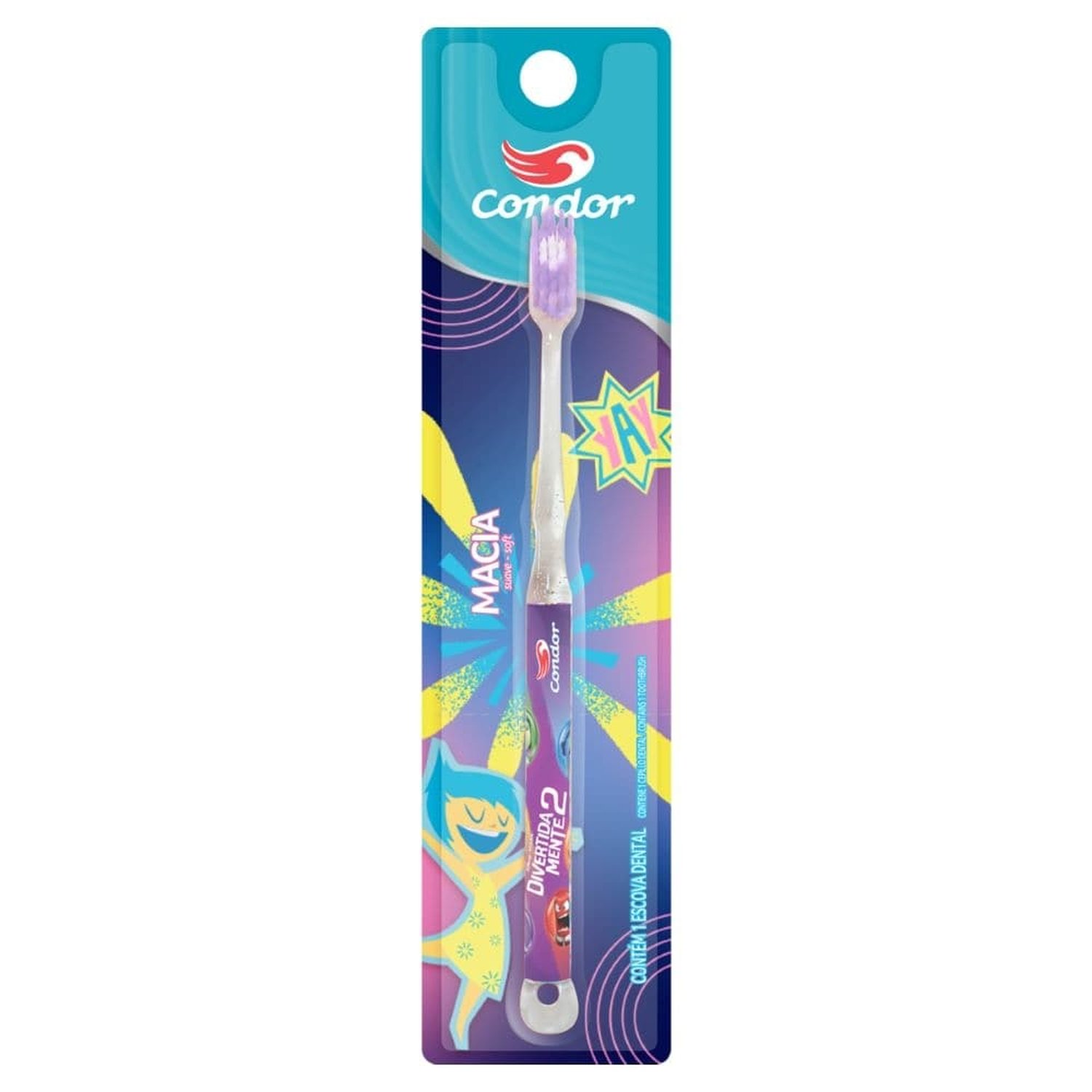 Escova Condor Divertida Mente 2 Macia 3180